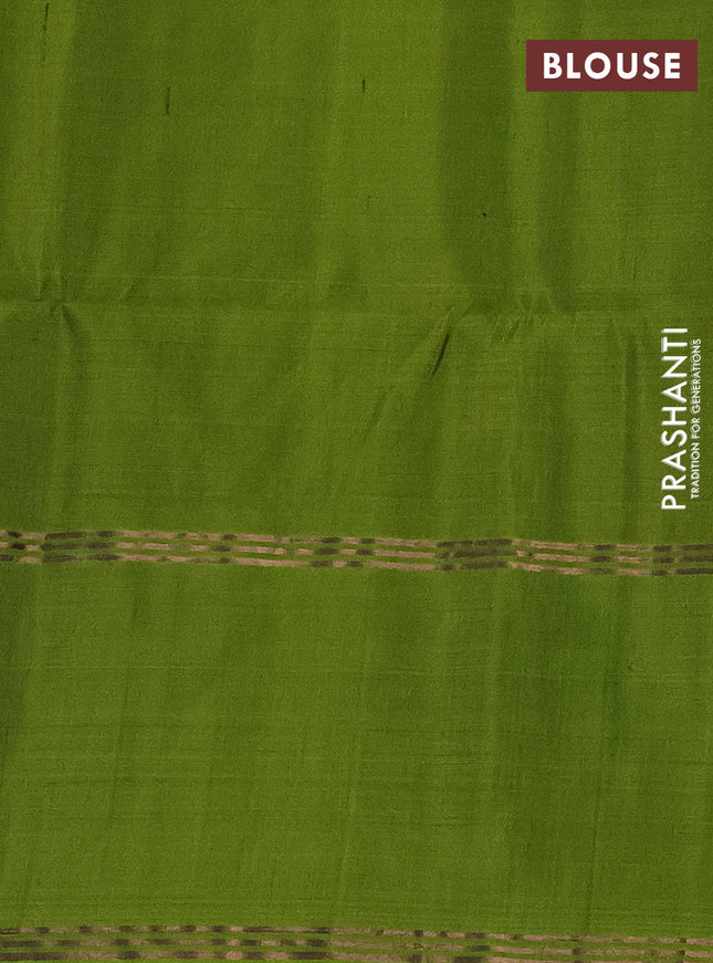 Pure soft silk saree black and light green with allover zari weaves and rettapet zari woven border