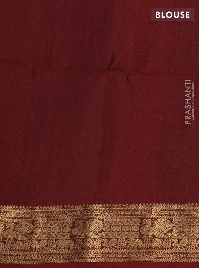Pure soft silk saree maroon with zari woven buttas and zari woven border