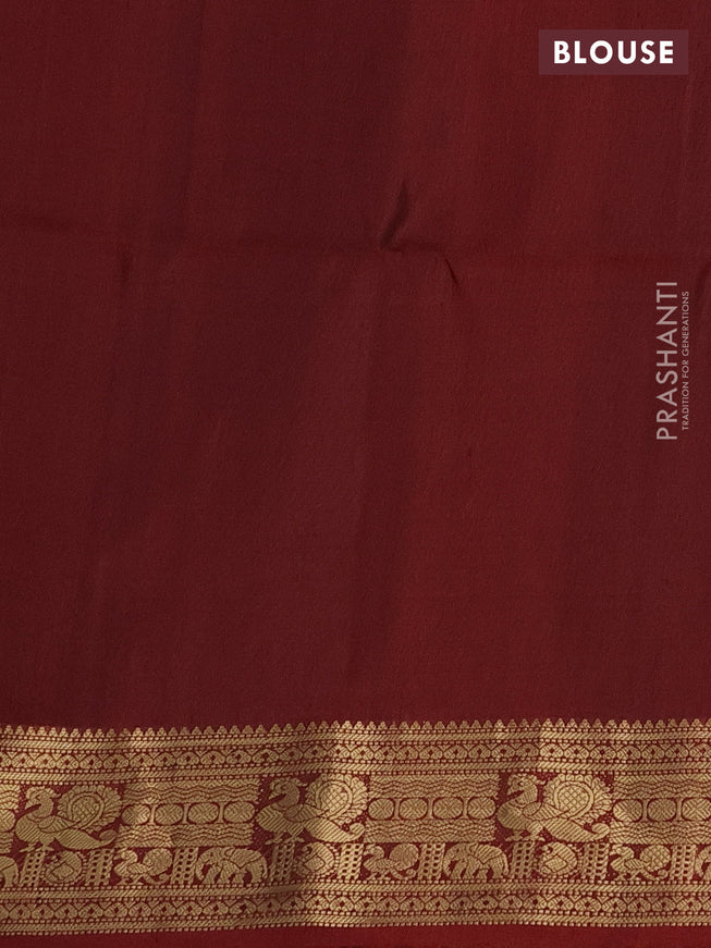 Pure soft silk saree maroon with zari woven buttas and zari woven border