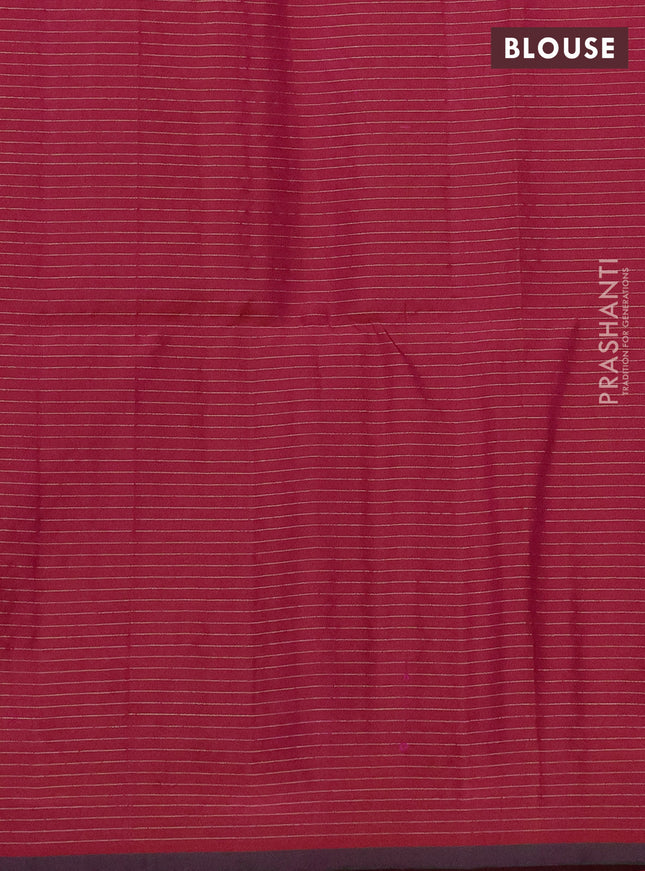 Pure soft silk saree dual shade of pinkish red with allover zari checks & buttas and piping border