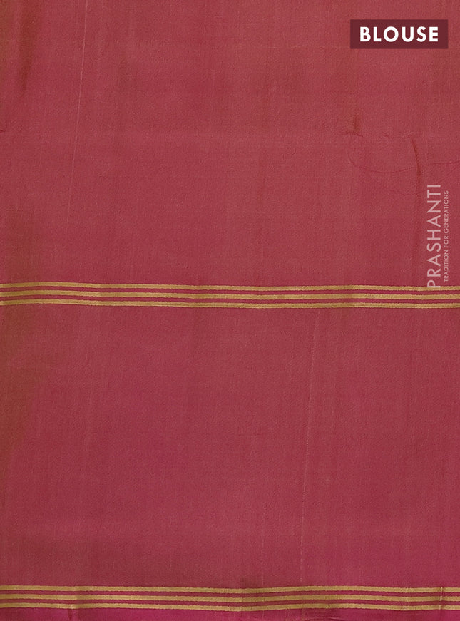 Pure soft silk saree beige and dual shade of pink with zari woven buttas and rettapet zari woven border