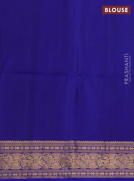Pure soft silk saree blue with zari woven buttas and zari woven border
