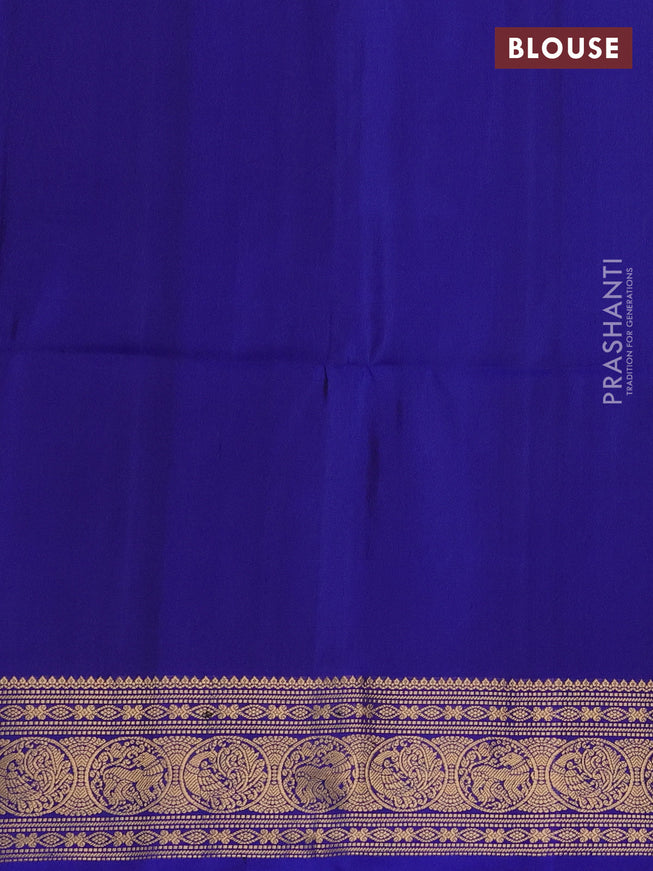 Pure soft silk saree blue with zari woven buttas and zari woven border