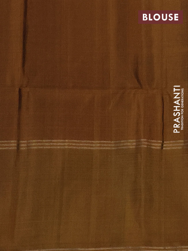 Pure soft silk saree maroon and dark mustard with allover zari weaves and rettapet zari woven border