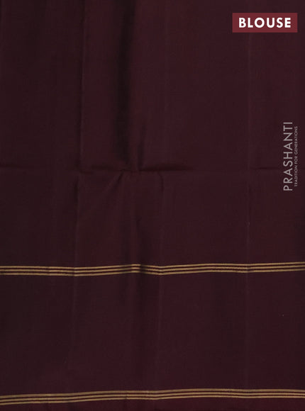 Pure soft silk saree pastel brown and deep maroon with zari woven buttas and rettapet zari woven border