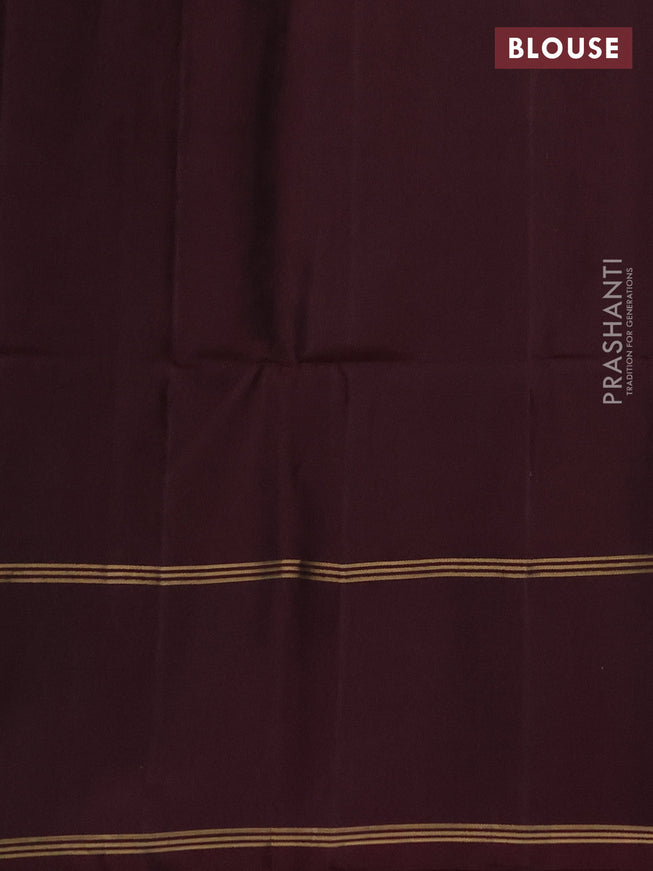 Pure soft silk saree pastel brown and deep maroon with zari woven buttas and rettapet zari woven border