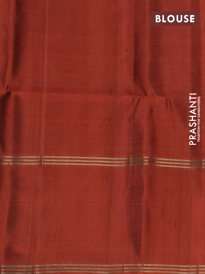 Pure soft silk saree purple and rustic orange with zari woven buttas and rettapet zari woven border