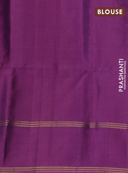 Pure soft silk saree dual shade of purple with zari woven buttas and rettapet zari woven border