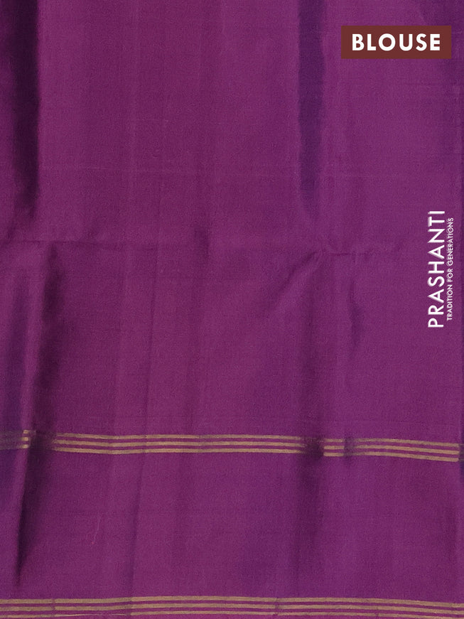 Pure soft silk saree dual shade of purple with zari woven buttas and rettapet zari woven border