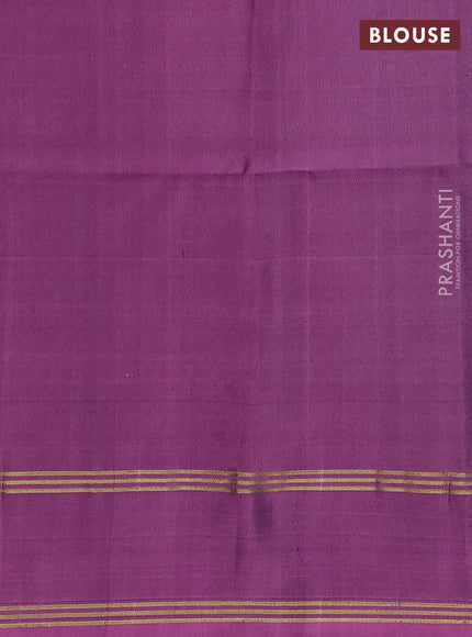 Pure soft silk saree black and purple shade with zari woven floral buttas and rettapet zari woven border