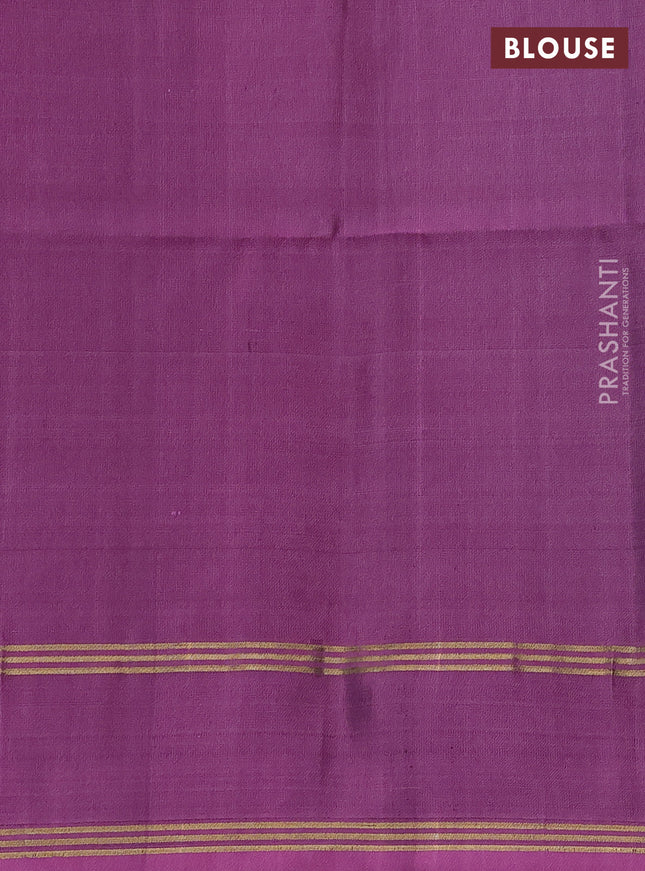Pure soft silk saree black and purple shade with zari woven floral buttas and rettapet zari woven border