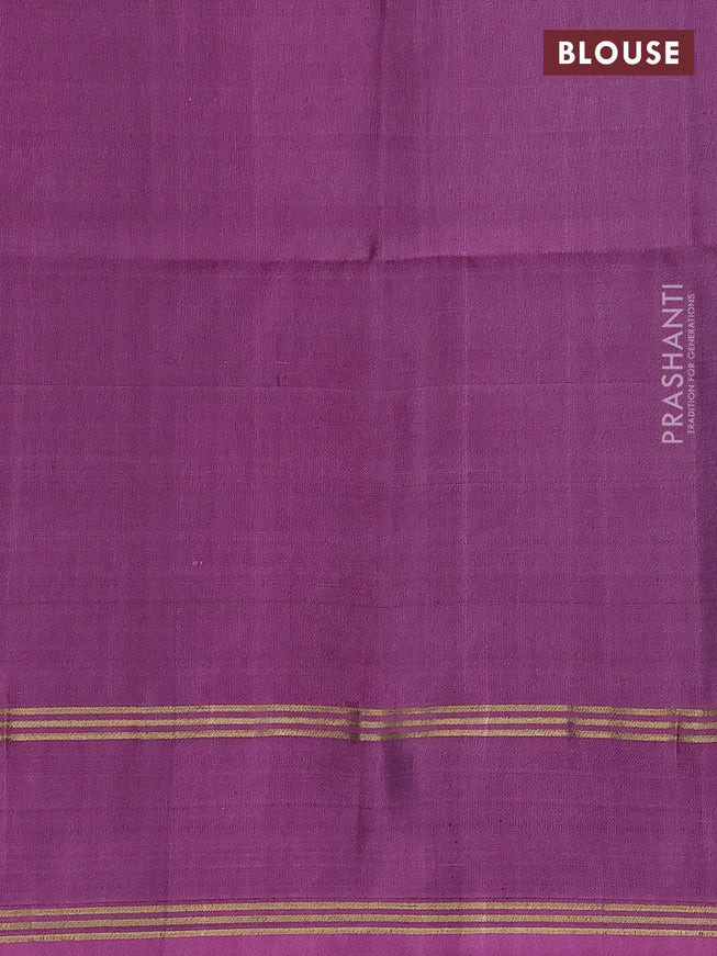 Pure soft silk saree black and purple shade with zari woven floral buttas and rettapet zari woven border