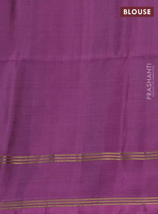 Pure soft silk saree blue and purple shade with zari woven floral buttas and rettapet zari woven border