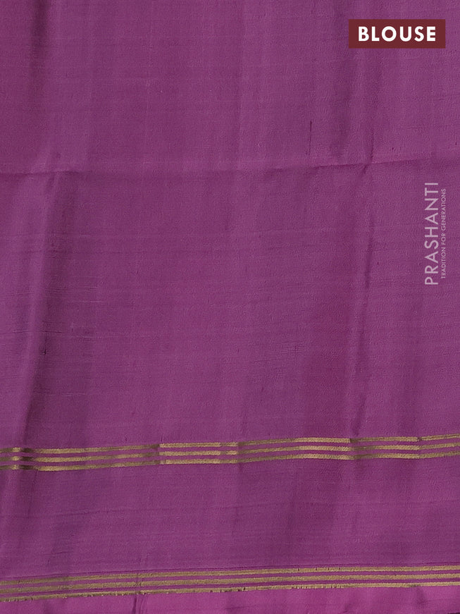 Pure soft silk saree blue and purple shade with zari woven floral buttas and rettapet zari woven border