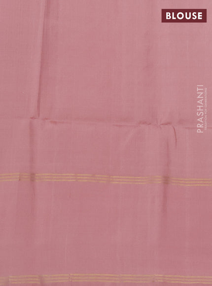 Pure soft silk saree yellow and pastel peach with zari woven floral buttas and rettapet zari woven border
