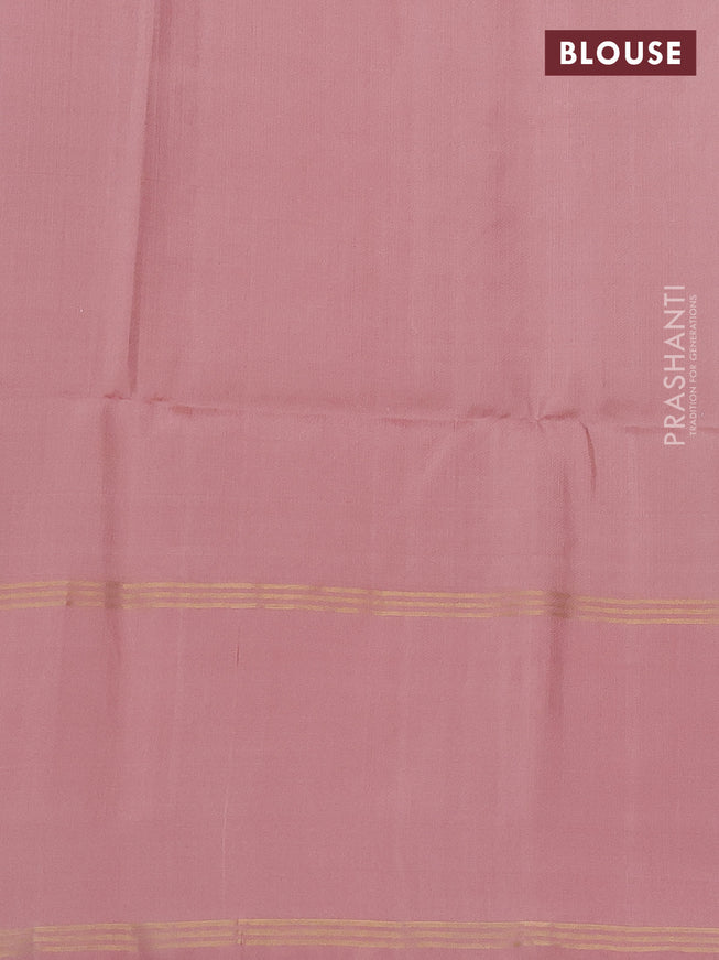 Pure soft silk saree yellow and pastel peach with zari woven floral buttas and rettapet zari woven border