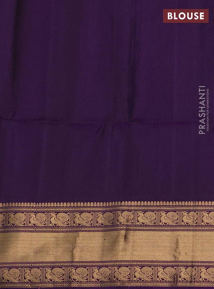Pure soft silk saree purple shade and purple with zari woven annam buttas and zari woven border