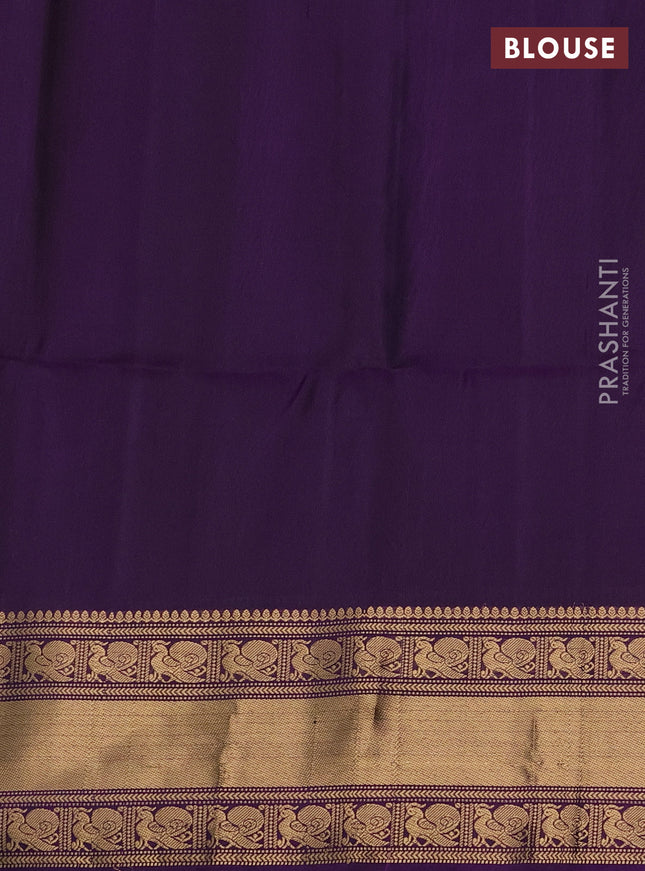 Pure soft silk saree purple shade and purple with zari woven annam buttas and zari woven border