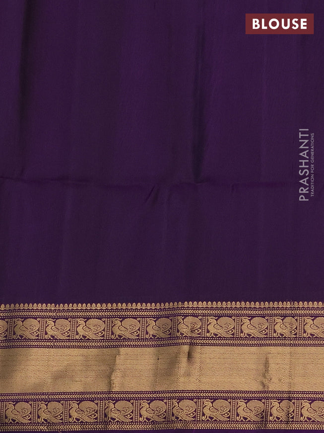 Pure soft silk saree purple shade and purple with zari woven annam buttas and zari woven border