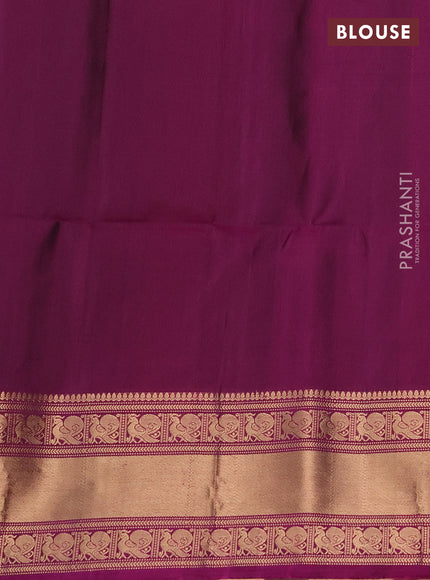 Pure soft silk saree green and purple with zari woven annam buttas and zari woven border