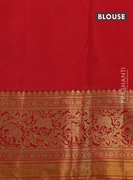 Kanchipuram silk saree grey and maroon with allover zari woven brocade weaves and rich zari woven border