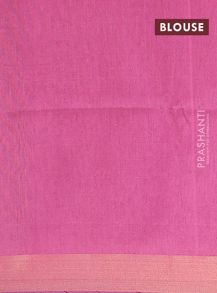 Semi dupion saree grey and light pink with allover self emboss and zari woven border