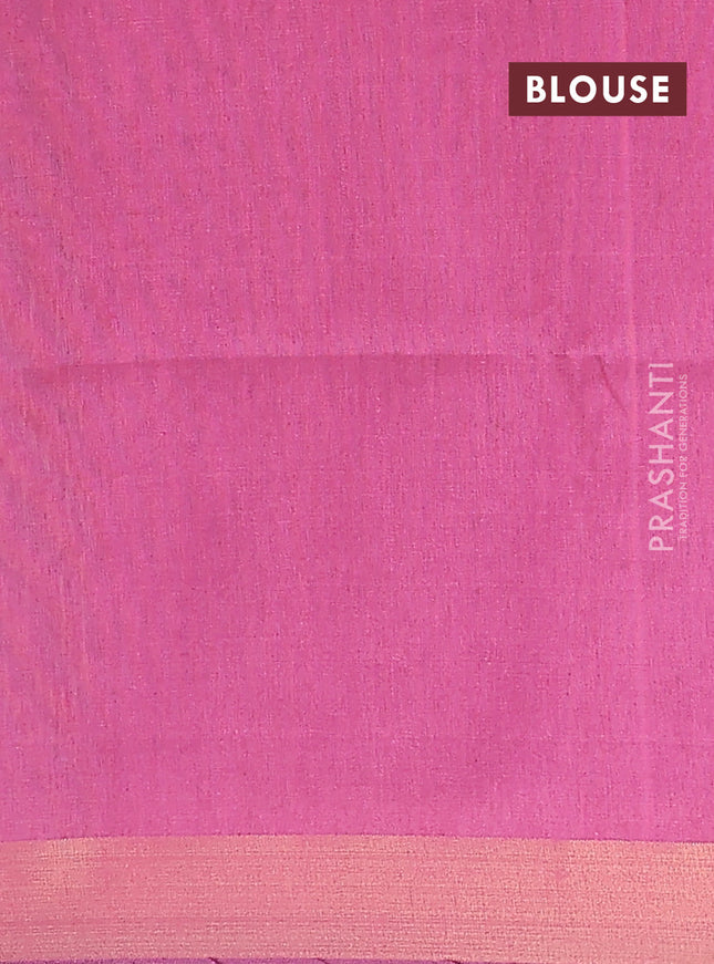 Semi dupion saree grey and light pink with allover self emboss and zari woven border