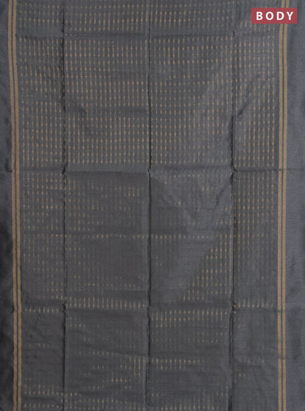 Semi dupion saree grey with allover zari woven buttas and zari woven simple border