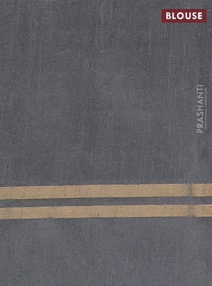 Semi dupion saree grey with allover zari woven buttas and zari woven simple border