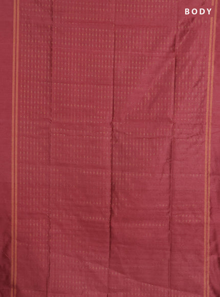 Semi dupion saree pastel peach with allover zari woven buttas and zari woven simple border