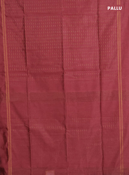 Semi dupion saree pastel peach with allover zari woven buttas and zari woven simple border