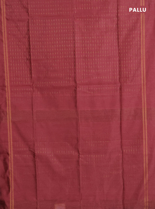 Semi dupion saree pastel peach with allover zari woven buttas and zari woven simple border