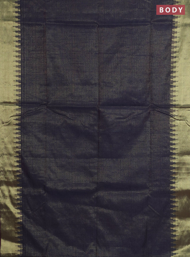 Semi dupion saree dual shade of greyish red with allover zari weaves and zari woven border