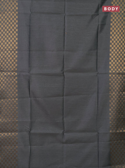 Semi dupion saree grey and pink with plain body and zari woven checked border