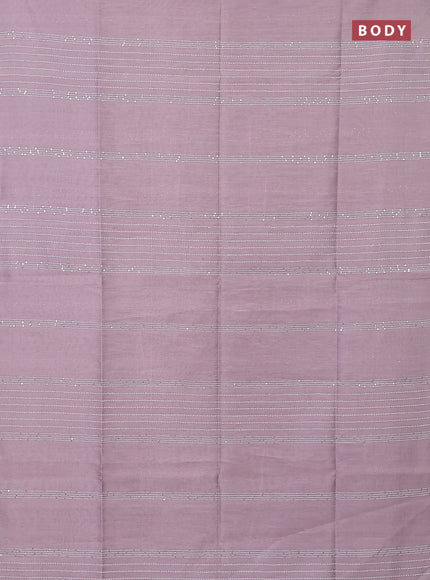 Semi dupion saree pastel pink and purple with allover thread & sequin weaves and sequin work pallu