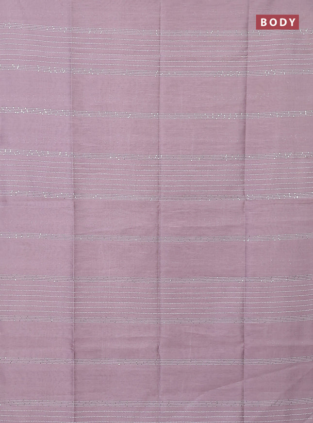 Semi dupion saree pastel pink and purple with allover thread & sequin weaves and sequin work pallu