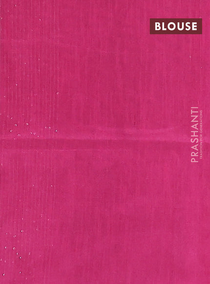 Semi dupion saree green and pink with allover thread & sequin weaves and sequin work pallu