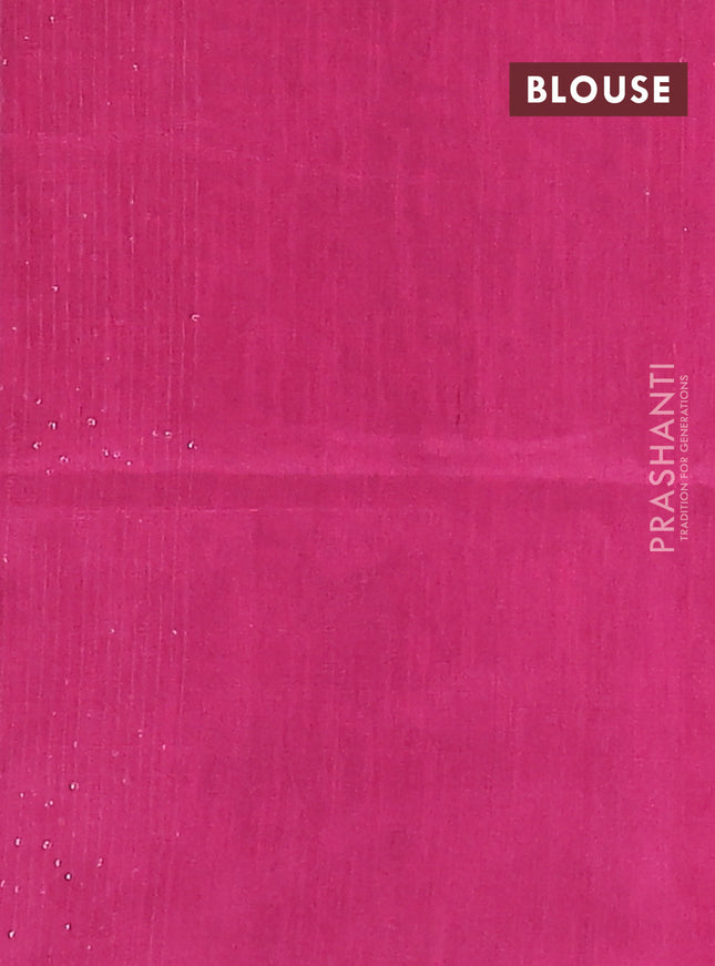 Semi dupion saree green and pink with allover thread & sequin weaves and sequin work pallu