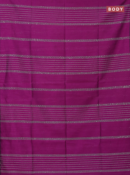 Semi dupion saree purple and teal blue with allover thread & sequin weaves and sequin work pallu