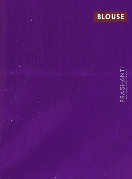 Semi dupion saree peach shade and violet with allover thread & sequin weaves and sequin work pallu