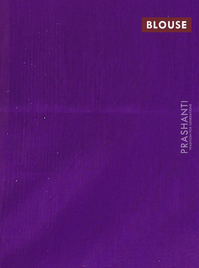 Semi dupion saree peach shade and violet with allover thread & sequin weaves and sequin work pallu