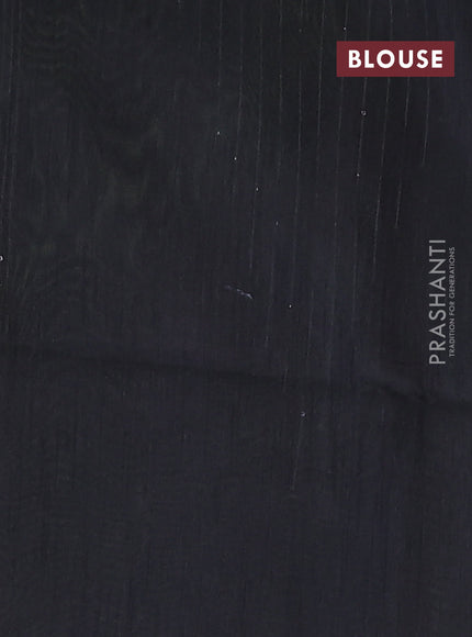 Semi dupion saree fluorescent green and black with allover thread & sequin weaves and sequin work pallu