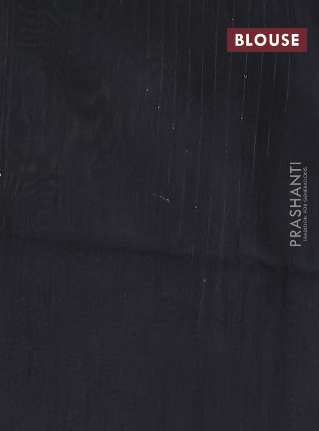 Semi dupion saree fluorescent green and black with allover thread & sequin weaves and sequin work pallu