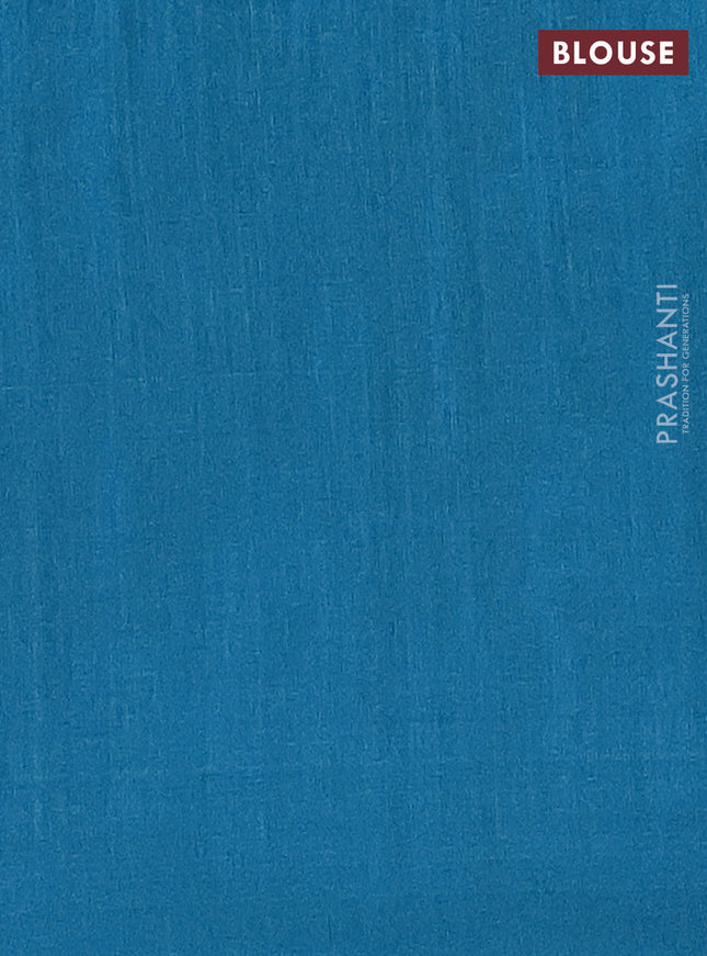 Semi dupion saree violet and teal blue with allover thread & sequin weaves and sequin work pallu