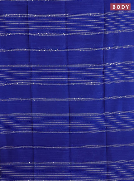 Semi dupion saree blue and magenta pink with allover thread & sequin weaves and sequin work pallu