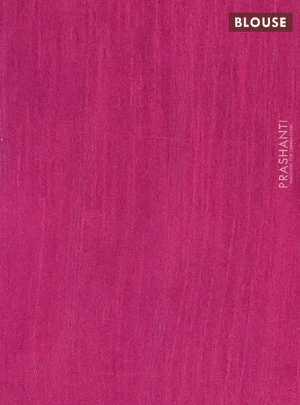 Semi dupion saree blue and magenta pink with allover thread & sequin weaves and sequin work pallu