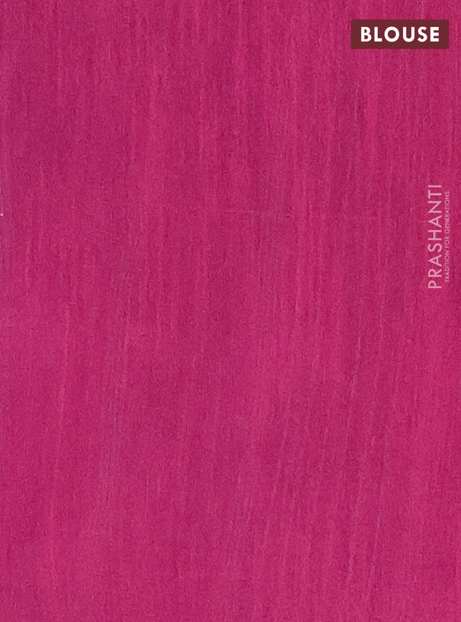 Semi dupion saree blue and magenta pink with allover thread & sequin weaves and sequin work pallu