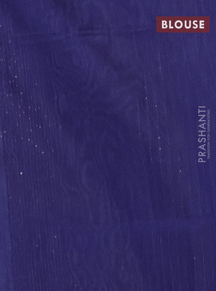 Semi dupion saree grey and blue with allover thread & sequin weaves and sequin work pallu