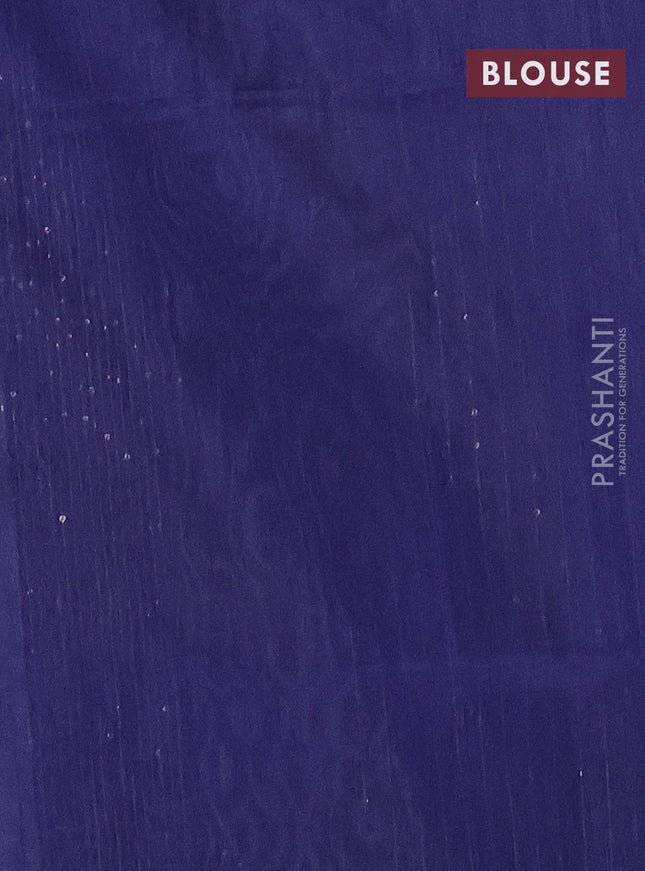 Semi dupion saree grey and blue with allover thread & sequin weaves and sequin work pallu