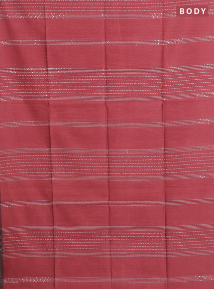 Semi dupion saree peach shade and navy blue with allover thread & sequin weaves and sequin work pallu